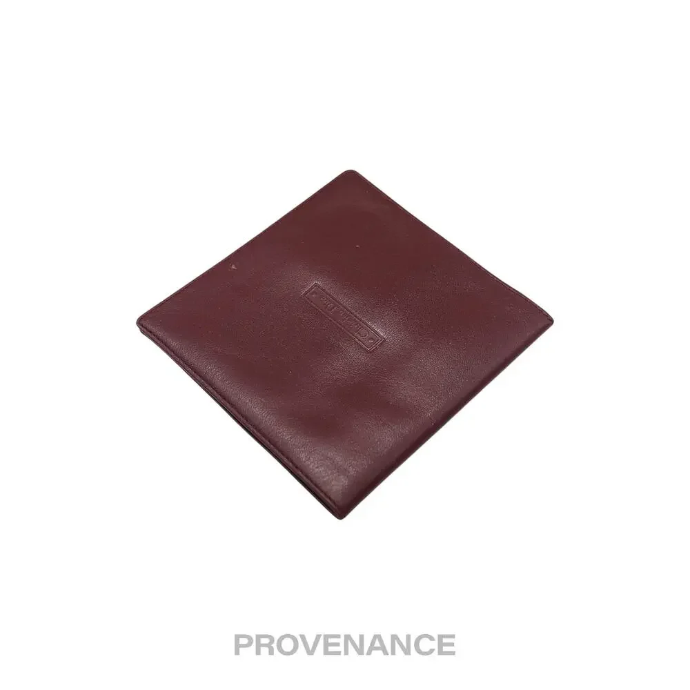 🔴 Christian Dior Bifold Wallet - Burgundy Calfskin Leather